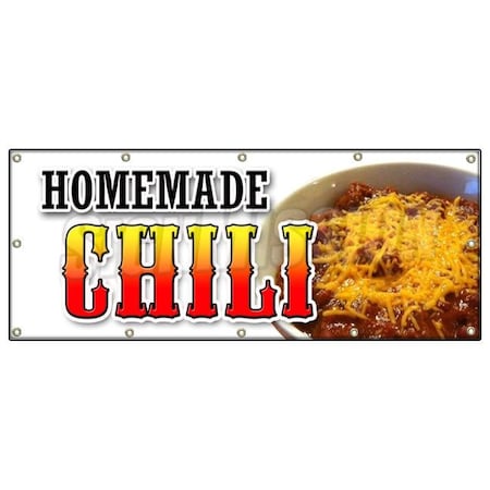 Signmission HOMEMADE CHILI BANNER SIGN bread bowl texas beans beef chicken vegan B-120 Homemade Chili